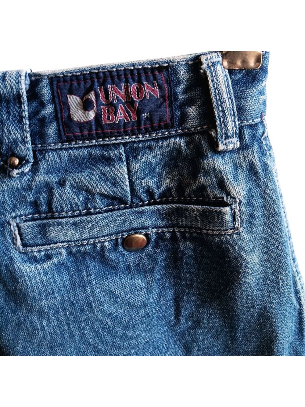 sz 7 25x33 Vintage Women's Jeans Unionbay High Waist Pleated Denim 1980's Preppy